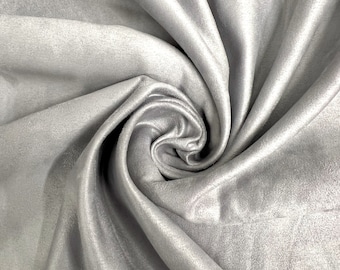 Giana SILVER Faux Suede Polyester Microsuede Fabric by the Yard - 10223