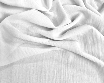 Sophia WHITE Air Flow Polyester Fabric for Dresses, Tops, Bottoms, Shawl, Scarf, Costumes, Crafts