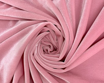 Princess PINK Polyester Spandex Stretch Velvet Fabric for Bows, Top Knots, Head Wraps, Clothes, Costumes, Crafts - NewFabricsDaily