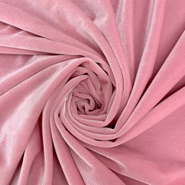 Princess PINK Polyester Spandex Stretch Velvet Fabric for Bows, Top Knots, Head Wraps, Clothes, Costumes, Crafts - NewFabricsDaily