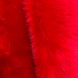 Zahra RED 0.75 Inch Short Pile Soft Faux Fur Fabric for Fursuit, Cosplay Costume, Photo Prop, Trim, Throw Pillow, Crafts - 10177