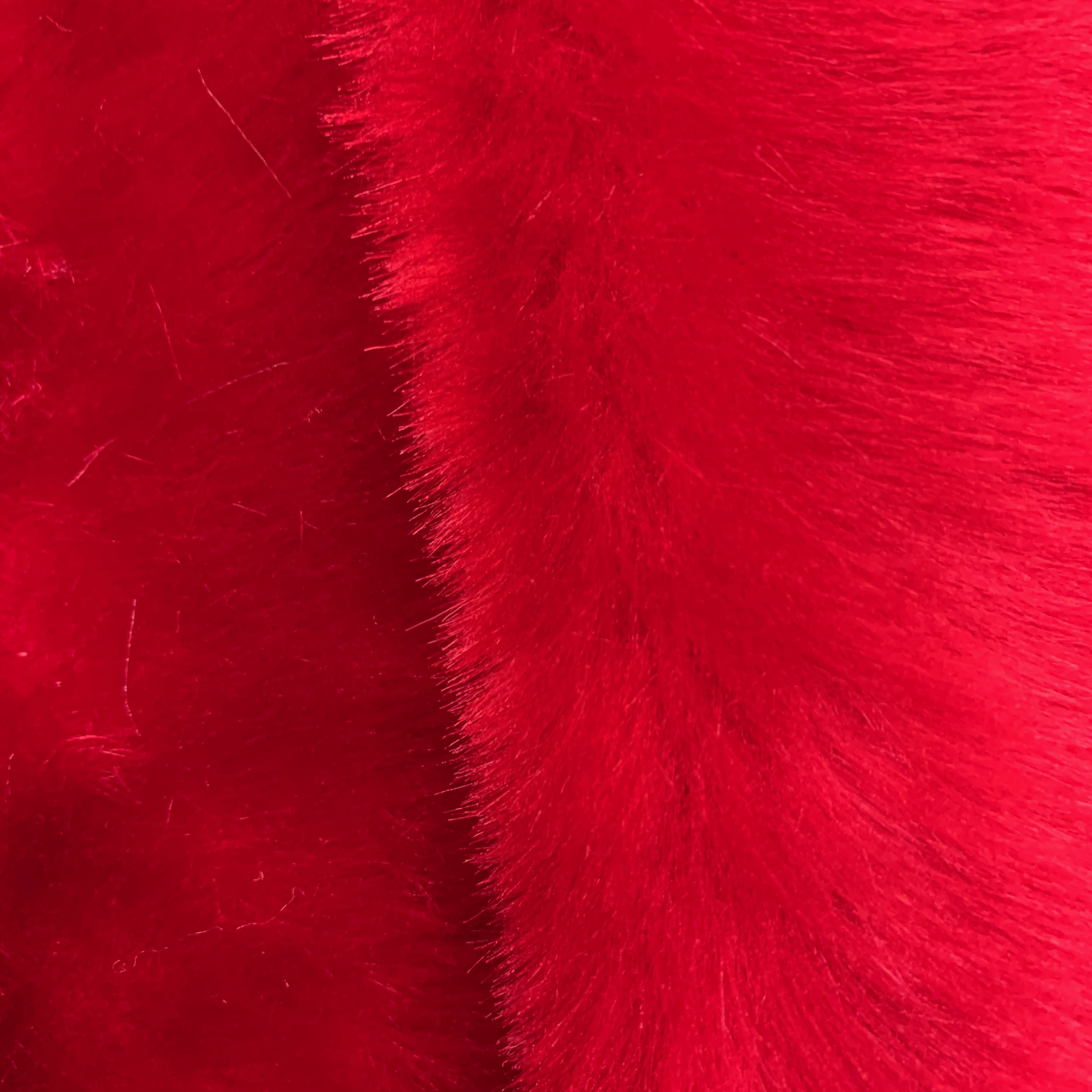 Zahra RED 0.75 Inch Short Pile Soft Faux Fur Fabric for Fursuit