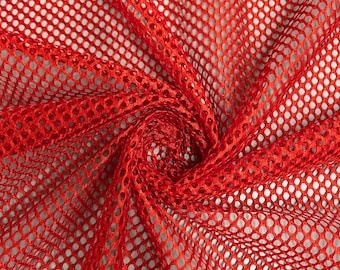 Mallory RED Polyester King Mesh Knit Fabric by the Yard - 10111
