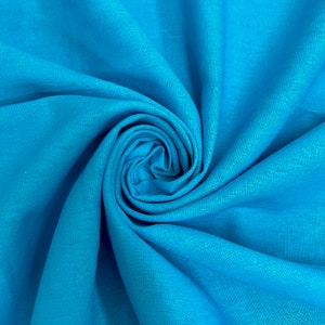 Karla TURQUOISE Soft Hand Feel Linen Rayon Fabric by the Yard for Clothes, Costumes, Crafts, etc - 10194