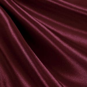 Eliza BURGUNDY Shiny Heavy Bridal Wedding Satin Fabric by the Yard - 10009