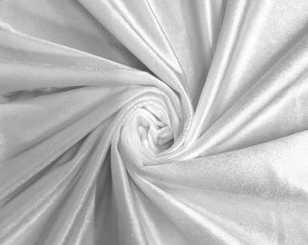 Contessa WHITE Plush Non-Stretch Velvet Fabric for Apparel, Costumes, Curtains, Chair/Throw Pillow Cover, Crafts