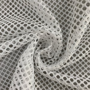 Mallory WHITE Polyester King Mesh Knit Fabric by the Yard - 10111