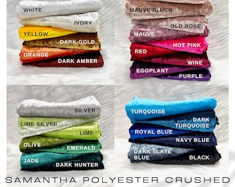 Samantha Polyester Crushed Stretch Velvet Fabric by the Yard for Bows, Top Knots, Head Wraps, Scrunchies, Clothes, Costumes, Crafts