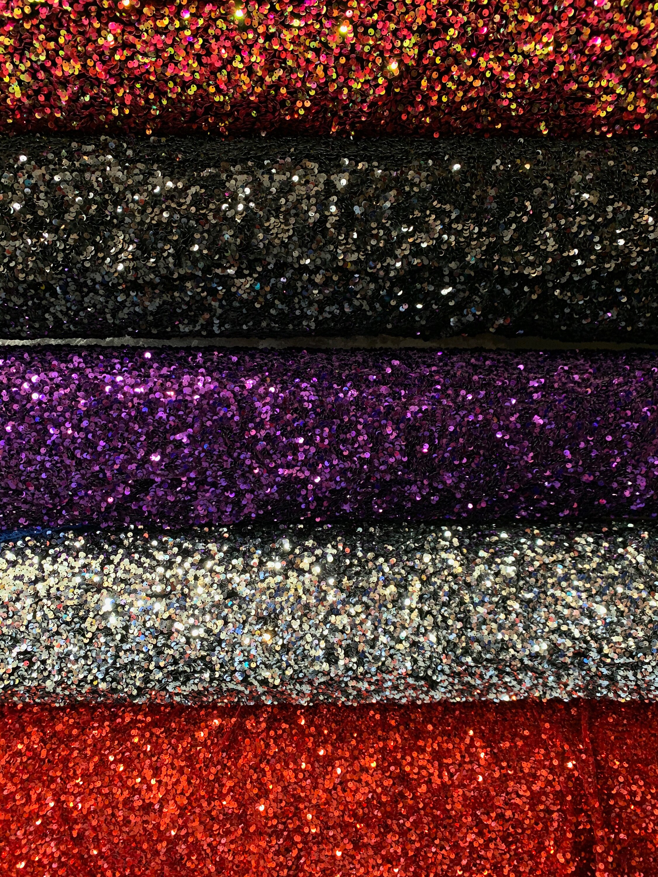  FUHSY Red Sequin Fabric Stretch Big Sequins Velvet