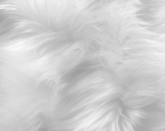 White Luxury Shag Faux Fur Fabric 