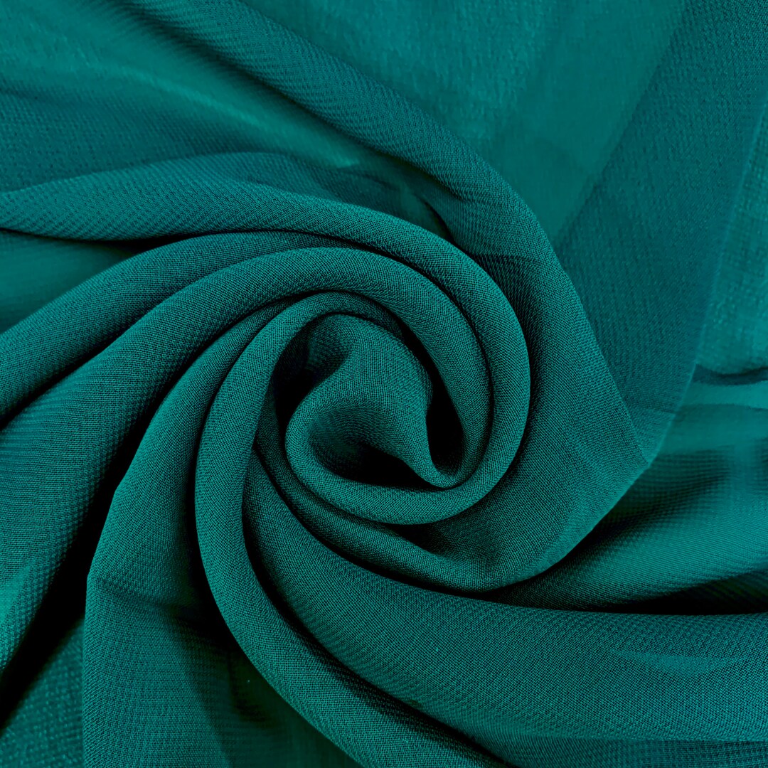 Danielle DARK TEAL Polyester Hi-multi Chiffon Fabric by the Yard