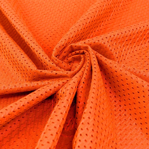 Sawyer ORANGE Polyester Football Sports Mesh Knit Fabric by the Yard - 10047