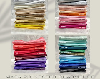 Mara Polyester Charmeuse Satin Stoff in großen Mengen für Brautkleider, Abendkleider, Bekleidung, Futterstoffe, Partydekorationen, Kostüme, Bastelarbeiten