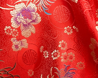 Kate PURPLE Floral Brocade Chinese Satin Fabric by the Yard Etsy