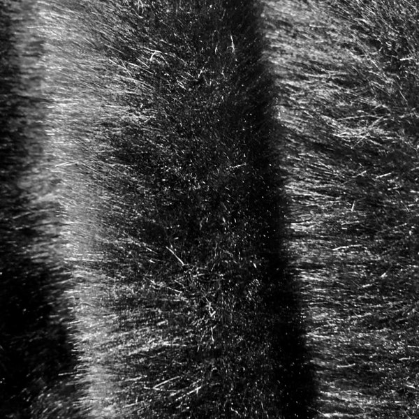 Zahra BLACK 0.75 Inch Short Pile Soft Faux Fur Fabric for Fursuit, Cosplay Costume, Photo Prop, Trim, Throw Pillow, Crafts - 10177