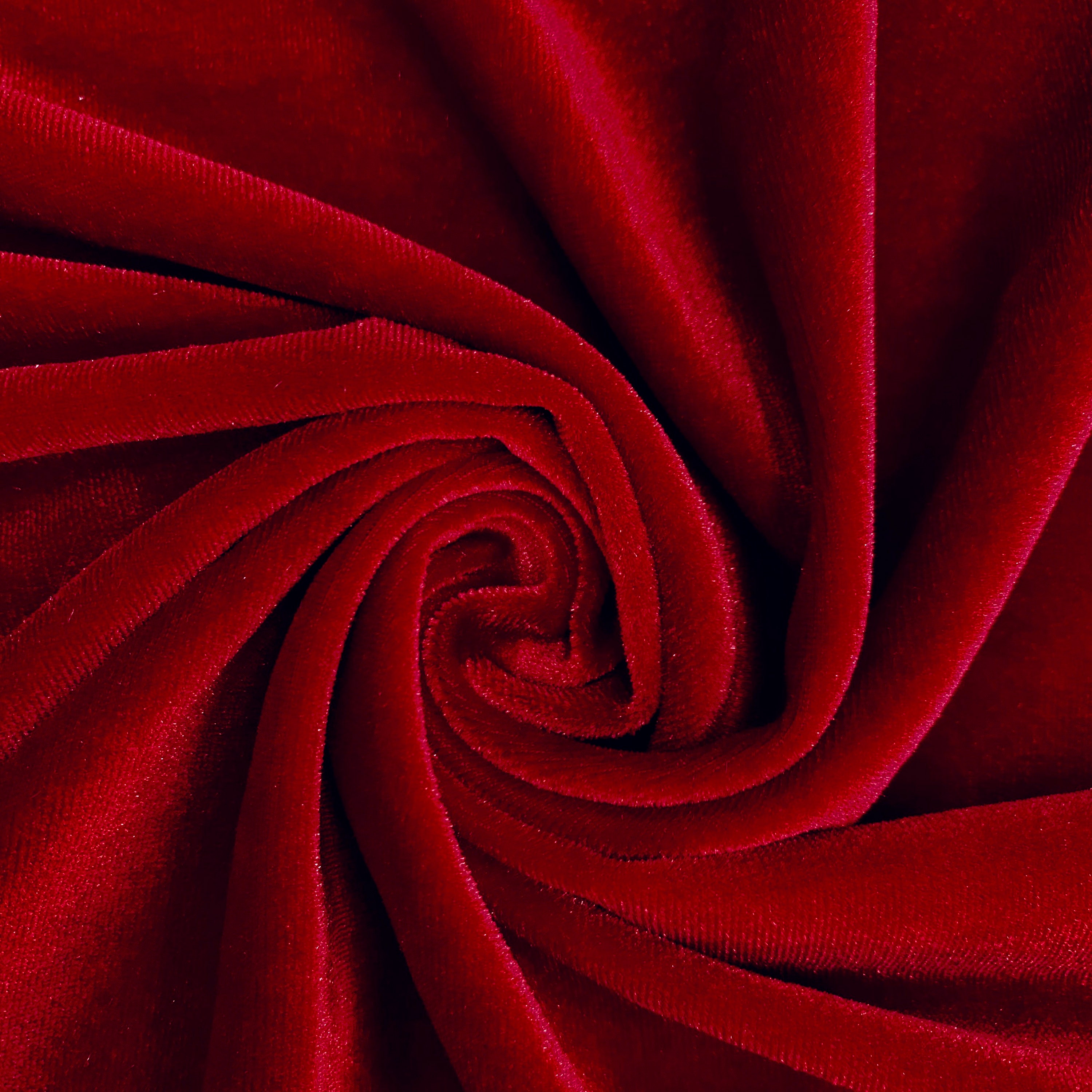 6742925 DANA THEATRE RED Solid Color Velvet Upholstery Fabric