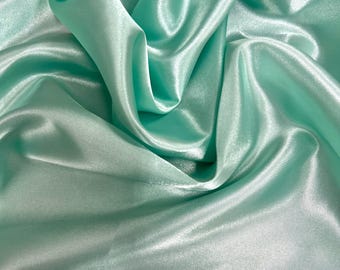 Mara SEAFOAM Polyester-Charmeuse-Satin-Stoff in großen Mengen für Brautkleider, Abendkleider, Bekleidung, Futterstoffe, Partydekorationen, Kostüme, Bastelarbeiten