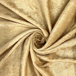 Mya BEIGE Nicht-Falten-Mechanischer Stretch Polyester Panne Samt Stoff Meterware - 10015