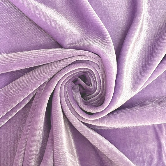 Princess LIGHT LAVENDER Polyester Spandex Stretch Velvet Fabric by the Yard  for Tops, Dresses, Skirts, Dance Wear, Costumes, Crafts - 10001