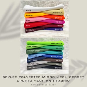 Brylee Polyester Micro Mesh Jersey Sports Mesh Knit Fabric