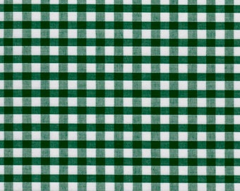 Carly HUNTER GREEN Mini Checkered Gingham Poly Cotton Fabric by the Yard -  10114