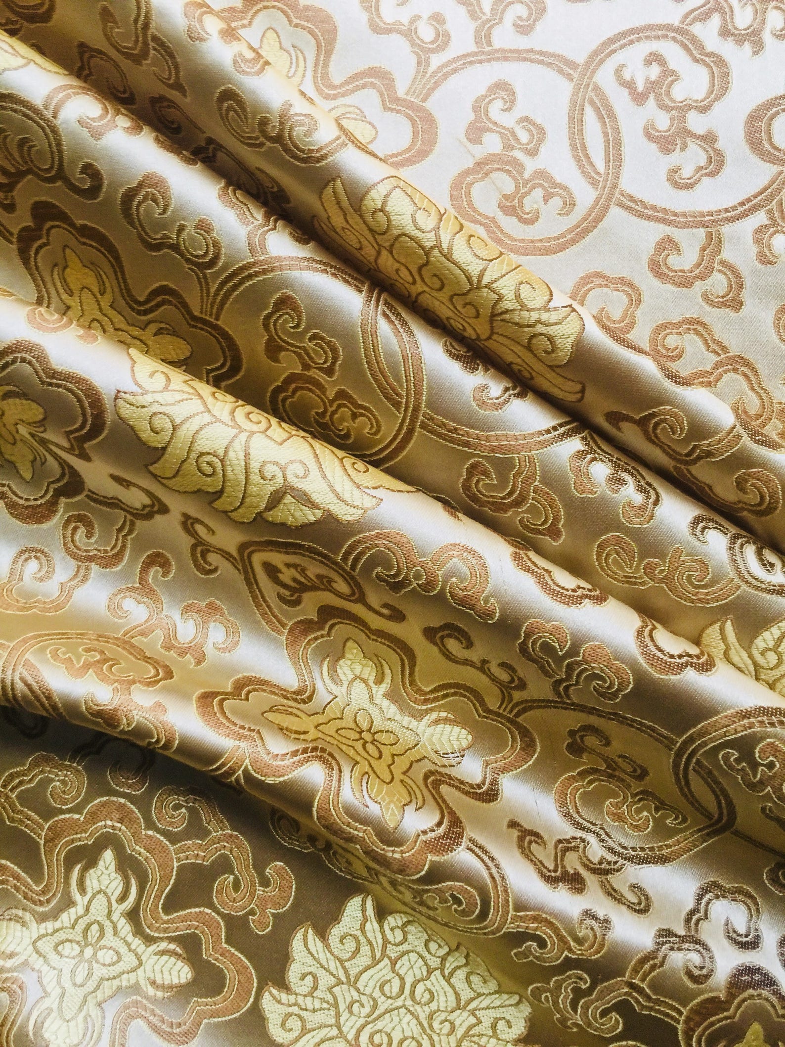 Adelaide GOLD Chinese Brocade Satin Fabric by the Yard 10058 Etsy