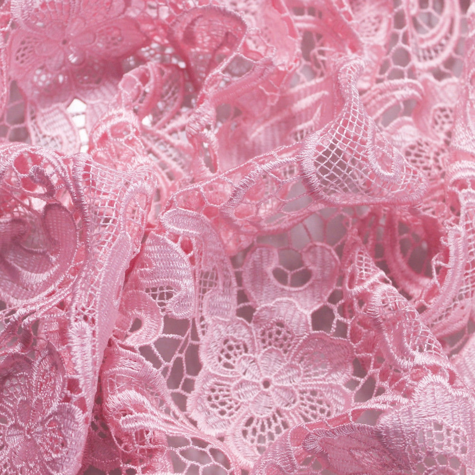 Maggie PINK Guipure Venice Medium Weight Lace Fabric by the - Etsy