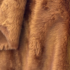 Zahra RUST 0.5 Inch Short Pile Soft Faux Fur Fabric for Fursuit, Cosplay Costume, Photo Prop, Trim, Toss Pillow, Crafts