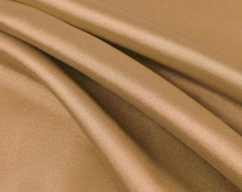 Payton LIGHT BROWN Faux Silk Minimal Stretch Charmeuse Satin Fabric
