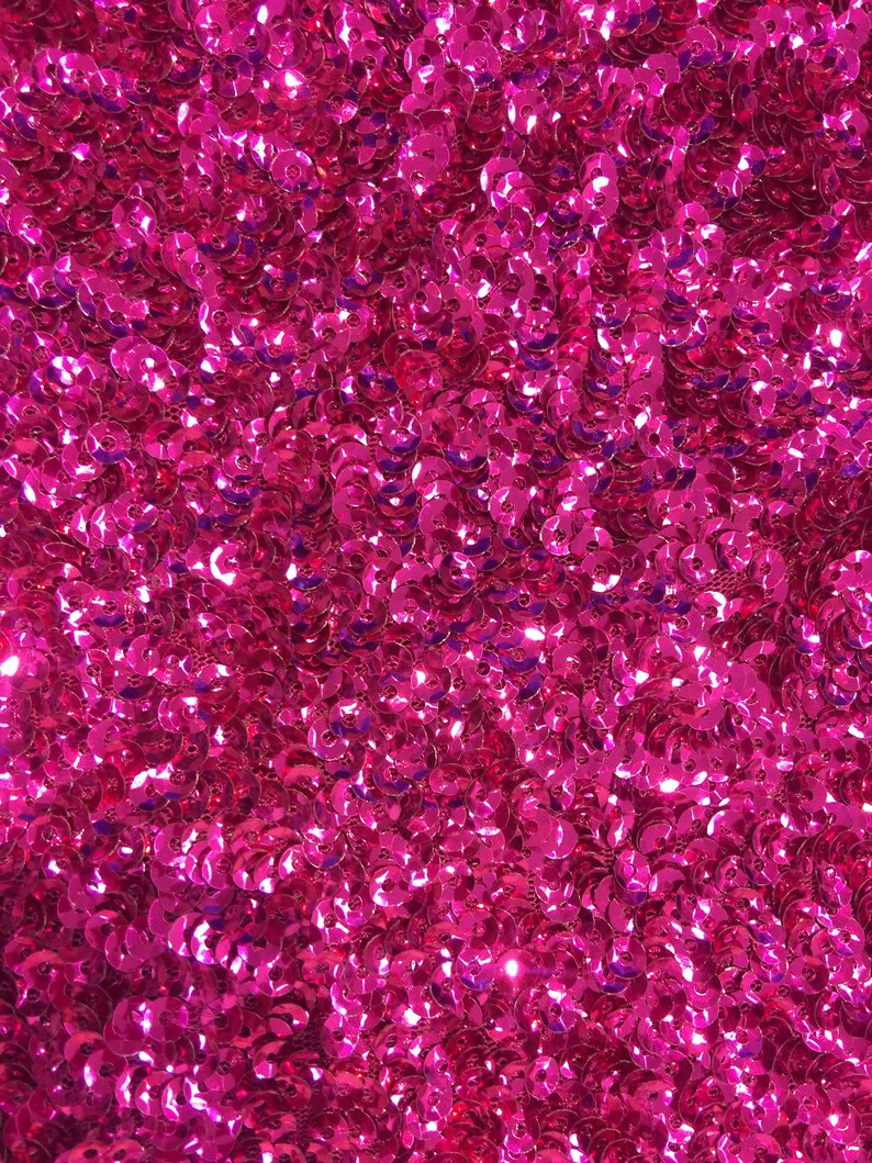 Bianca HOT PINK Allover Sequins on Mesh Fabric by the Yard - Etsy