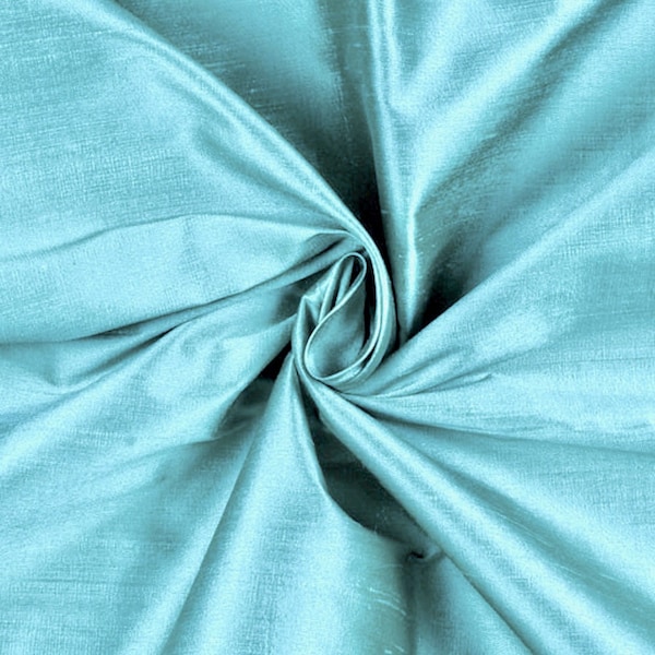 Crystal AQUA Shiny Shantung Satin Fabric by the Yard for Wedding/Bridal Dresses, Gowns, Lining, Party Decorations, Costumes, Crafts