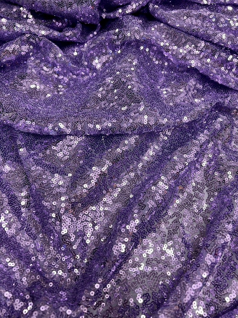 Leila LAVENDER Sequins on Mesh Fabric by the Yard 10050 - Etsy