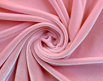 Princess LIGHT PINK Polyester Spandex Stretch Velvet Fabric for Bows, Top Knots, Head Wraps, Clothes, Costumes, Crafts - NewFabricsDaily