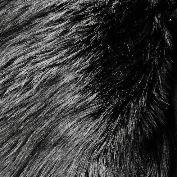 Black Longhaired Faux Fur Fabric - Free Samples Available - Fabric Online