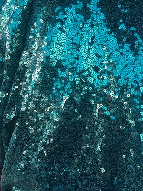 Leila HUNTER GREEN Sequins on Mesh Fabric by the Yard 10050 | Etsy