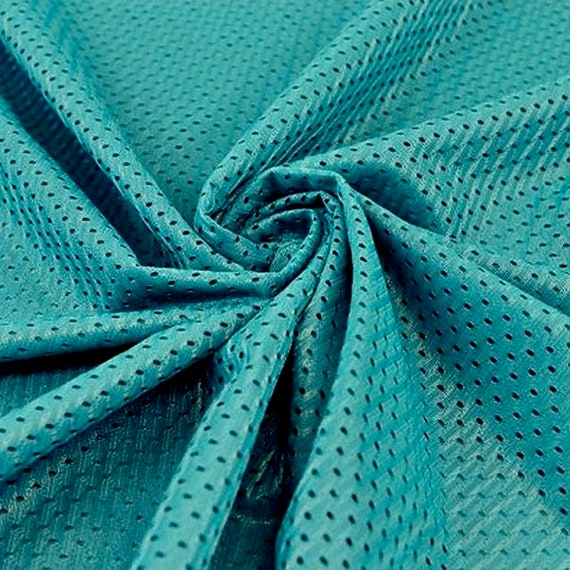 Sawyer TEAL Polyester Football Sports Mesh Knit Fabric by the Yard