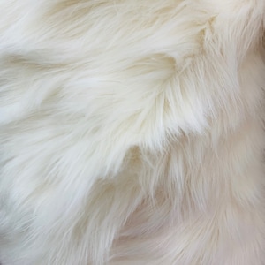 Sasha IVORY 2 Inch Long Pile Soft Luxury Faux Fur Fabric Fursuit, Cosplay Costume, Photo Prop, Trim, Throw Pillow, Crafts