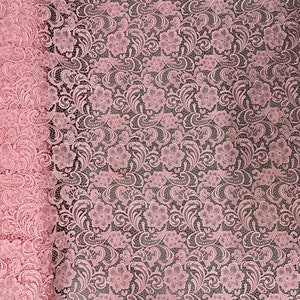 Maggie PINK Guipure Venice Medium Weight Lace Fabric by the Yard - 10019