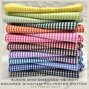 Alexis Mini Checked 1/8 Inch Gingham Poly Cotton Fabric