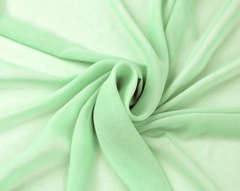 Danielle MINT GREEN Polyester Hi-Multi Chiffon Fabric by the Yard - 10075
