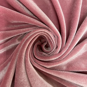 Princess DUSTY PINK-B Polyester Spandex Samt Stoff für Oberteile, Kleider, Röcke, Tanzbekleidung, Kostüme, Bastelarbeiten - 10001