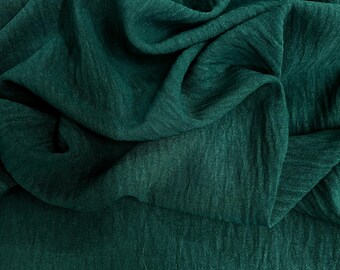 Sophia HUNTER GREEN Air Flow Polyester Fabric for Dresses, Tops, Bottoms, Shawl, Scarf, Costumes, Crafts