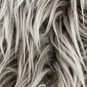 Bethany TAUPE BROWN Frost 2 Inch Mongolian Long Pile Soft Faux Fur Fabric for Fursuit, Cosplay Costume, Photo Prop, Trim, Pillow, Crafts