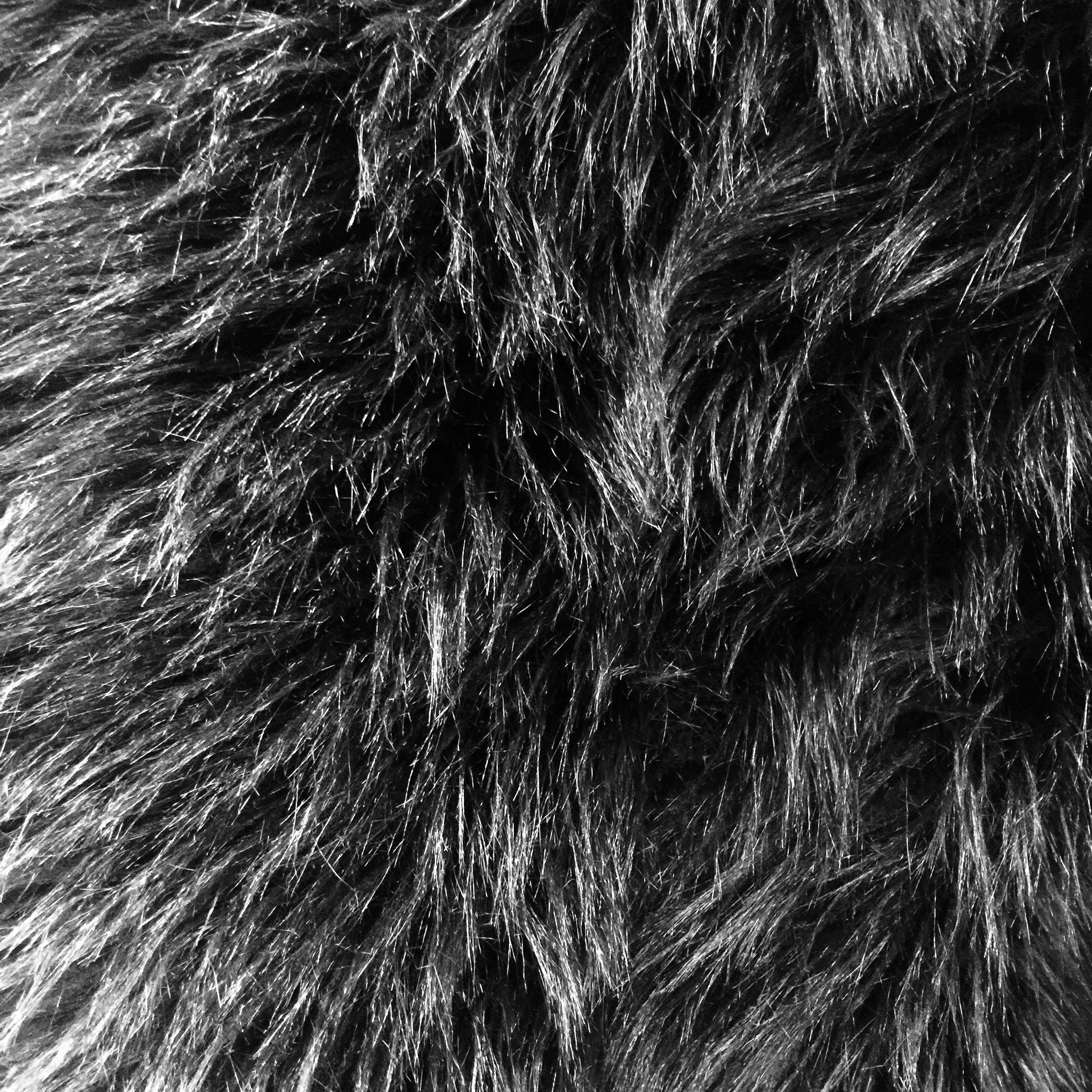 Black Shag Faux Animal Fur by the Yard 58 Roll Long Pile Soft Fake Fur for  DIY Crafts, Costumes, Fur Coats, Clothing, and Blankets 