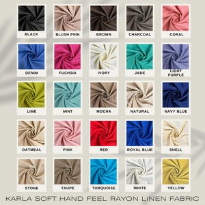 Karla Soft Hand Feel Linen Rayon Fabric by the Yard for Clothes, Costumes, Crafts, etc - 10194