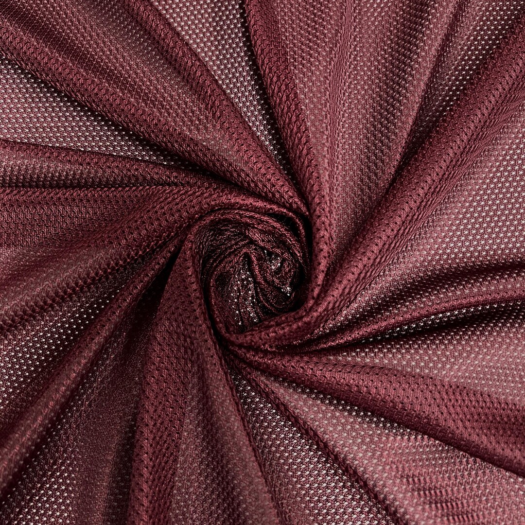 Brylee BURGUNDY Polyester Micro Mesh Jersey Sports Mesh Knit Fabric by ...