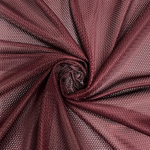 Brylee BURGUNDY Polyester Micro Mesh Jersey Sports Mesh Strick Stoff Meterware