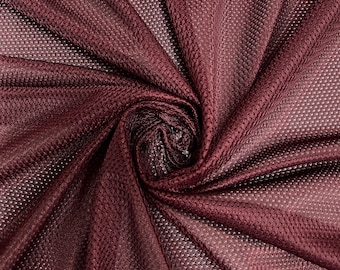Brylee BURGUNDY Polyester Micro Mesh Jersey Sports Mesh Knit Fabric by the Yard