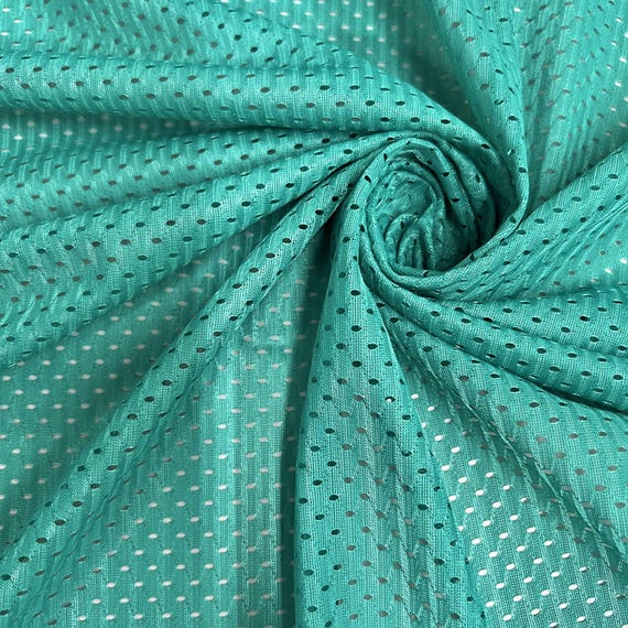 Sawyer TEAL Polyester Football Sports Mesh Knit Fabric by the Yard