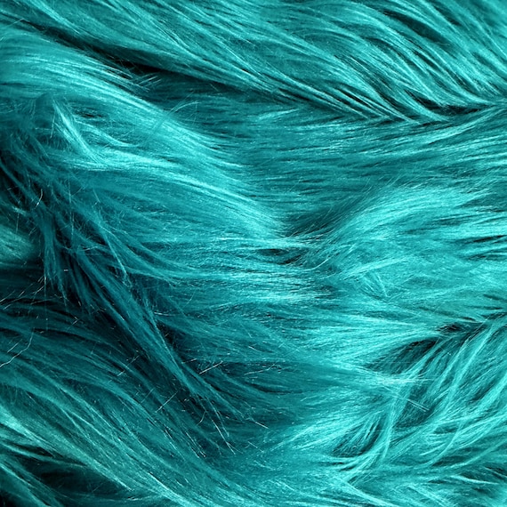 Eden DARK TEAL GREEN Shaggy Long Pile Soft Faux Fur Fabric for Fursuit, Cosplay Costume, Photo Prop, Trim, Throw Pillow, Crafts